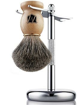 Miusco Badger Hair Shaving Brush and Stand Set